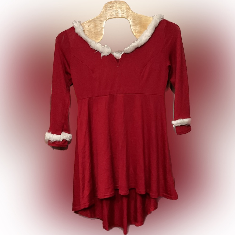 Plus Size Mrs Claus High‎ Low Off the Shoulder 1x
